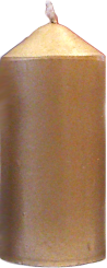 Svíčka válec střední široký zlatá 