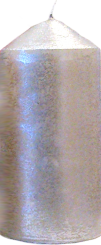 Svíčka válec střední široký stříbrná 