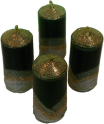 Kolekce advent svící " ZELENOZLATÁ " 