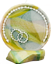 Svíce kruh svatební s kameny 